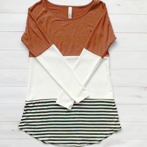 NWOT Stripe Color Block Top || Large 10-12